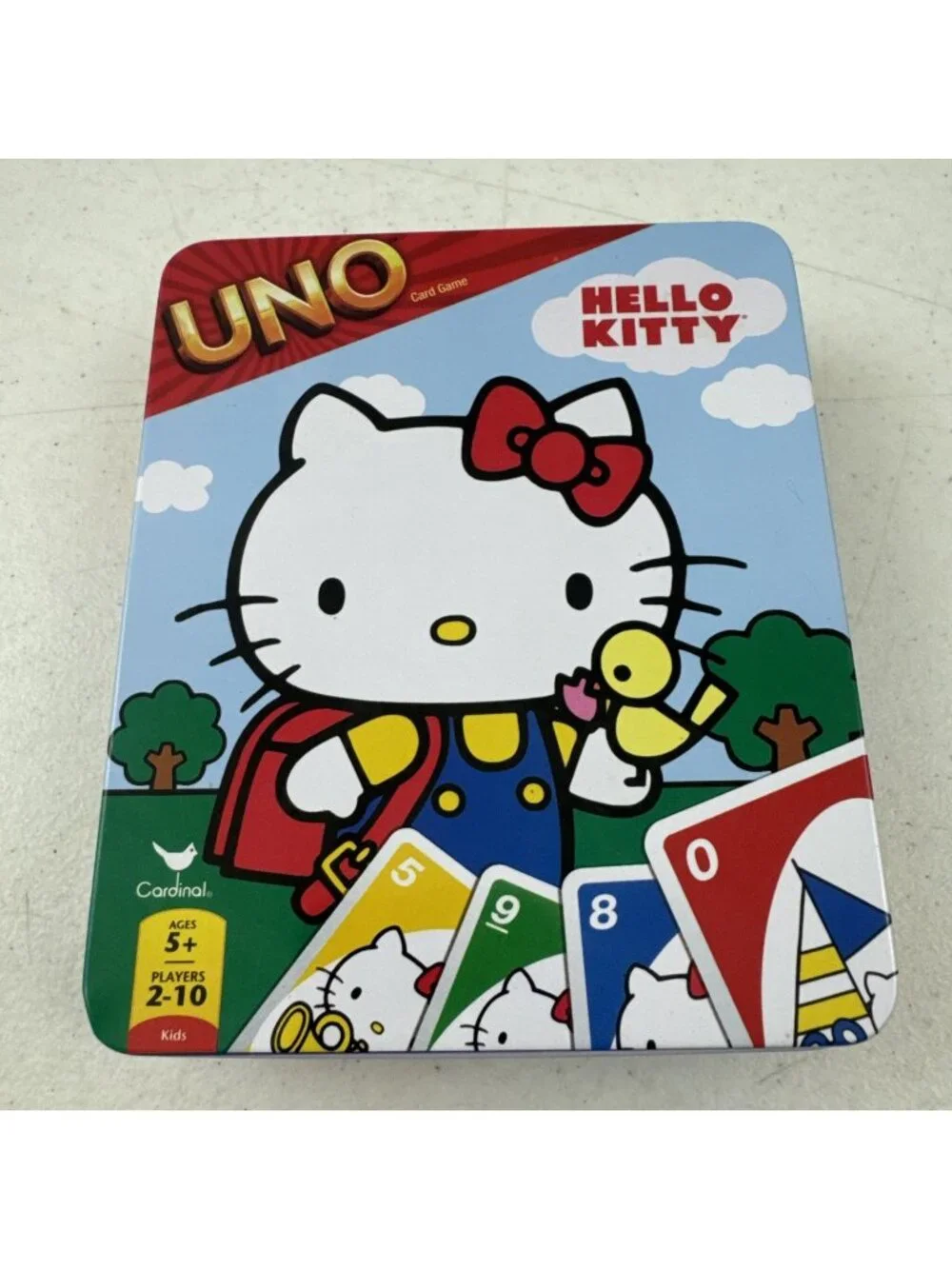 Sanrio Hello Kitty UNO Card Game In Tin Box Mattel 2012 RARE COMPLETE